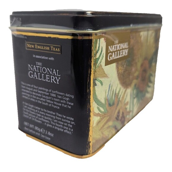 National Gallery Classic Tea Bags and Tin Vincent Van Gogh Sunflowers Sealed NEW - Picture 5 of 6
